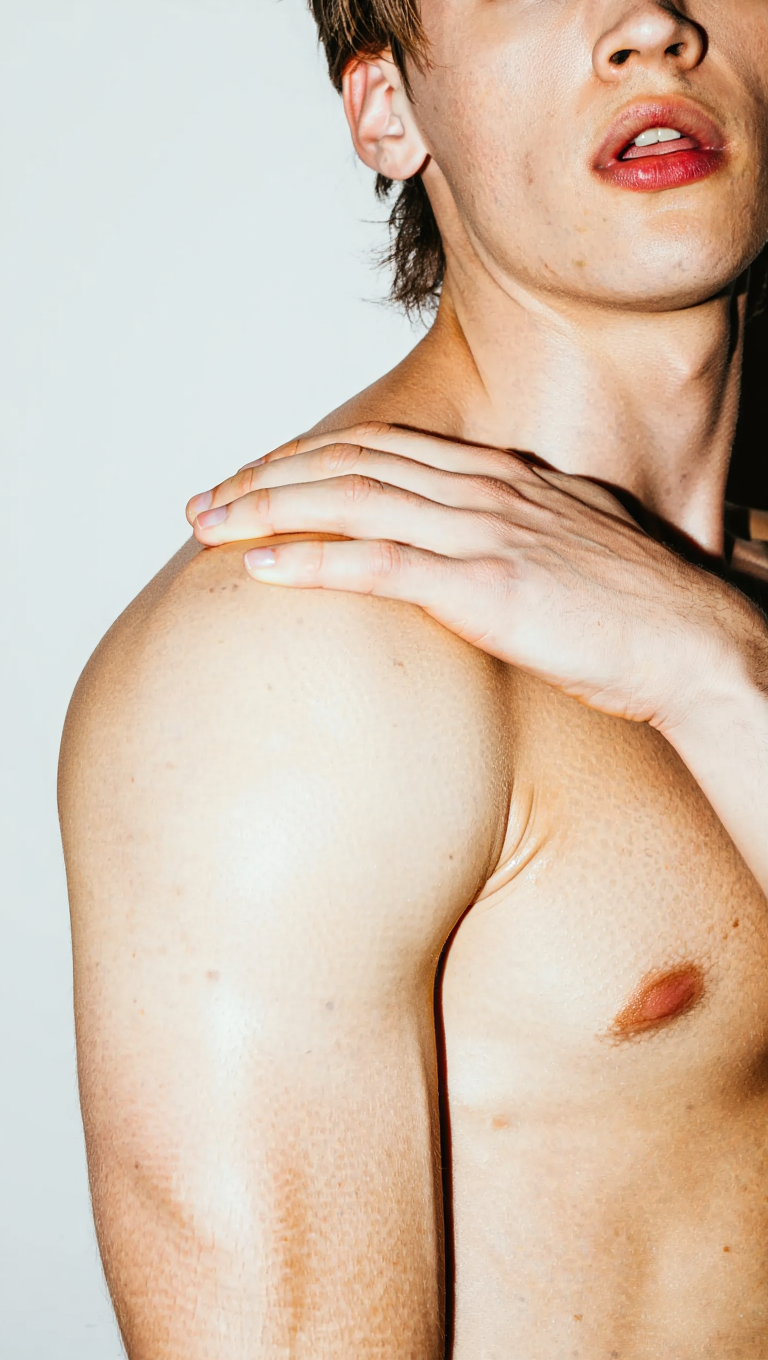 Shoulder and skin close-up